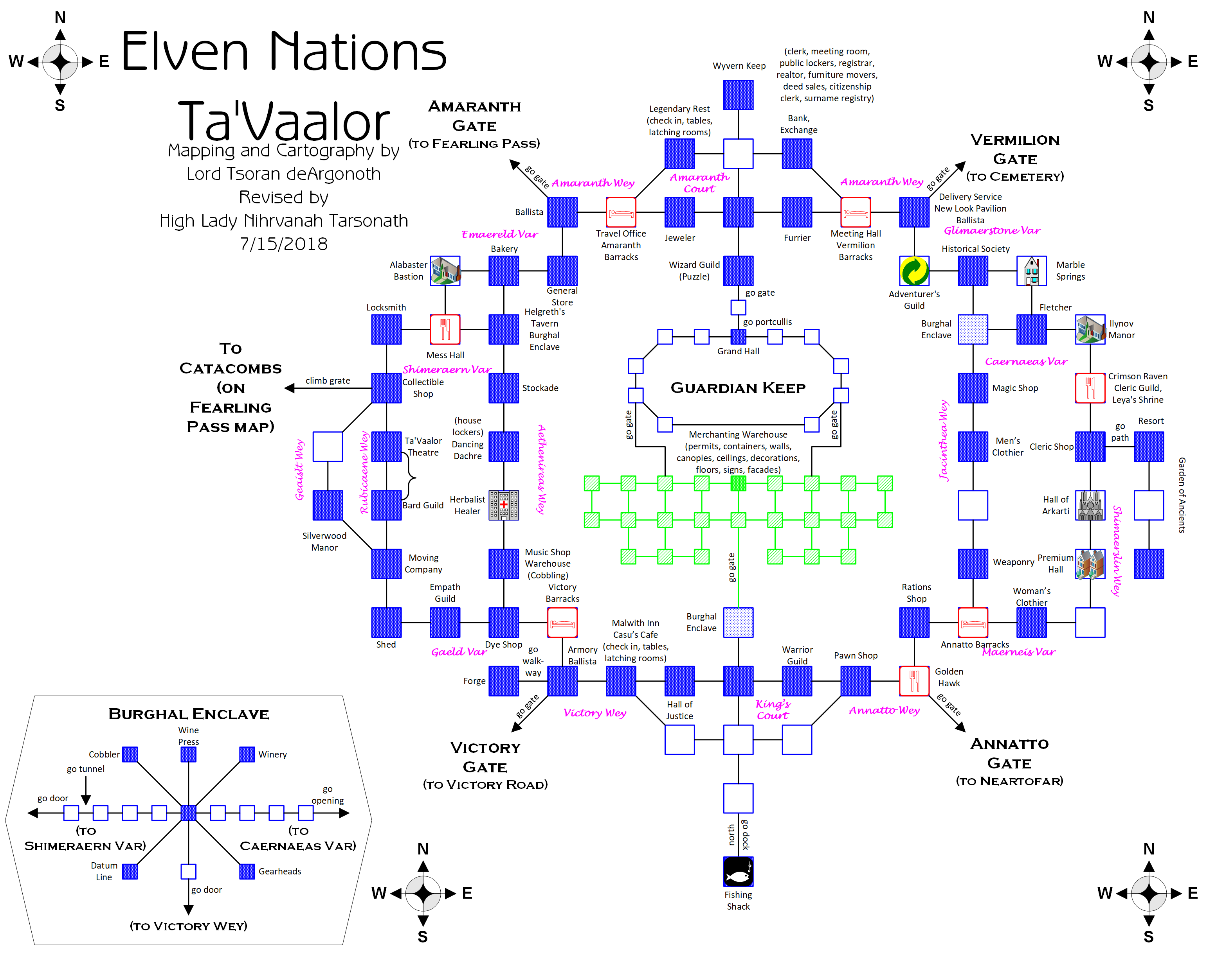 Map of EN-tavaalor-1534463105 showing room [Burghal Enclave, Caernaeas Var]. Click on rooms to navigate or use the nearby rooms list below for accessible navigation.
