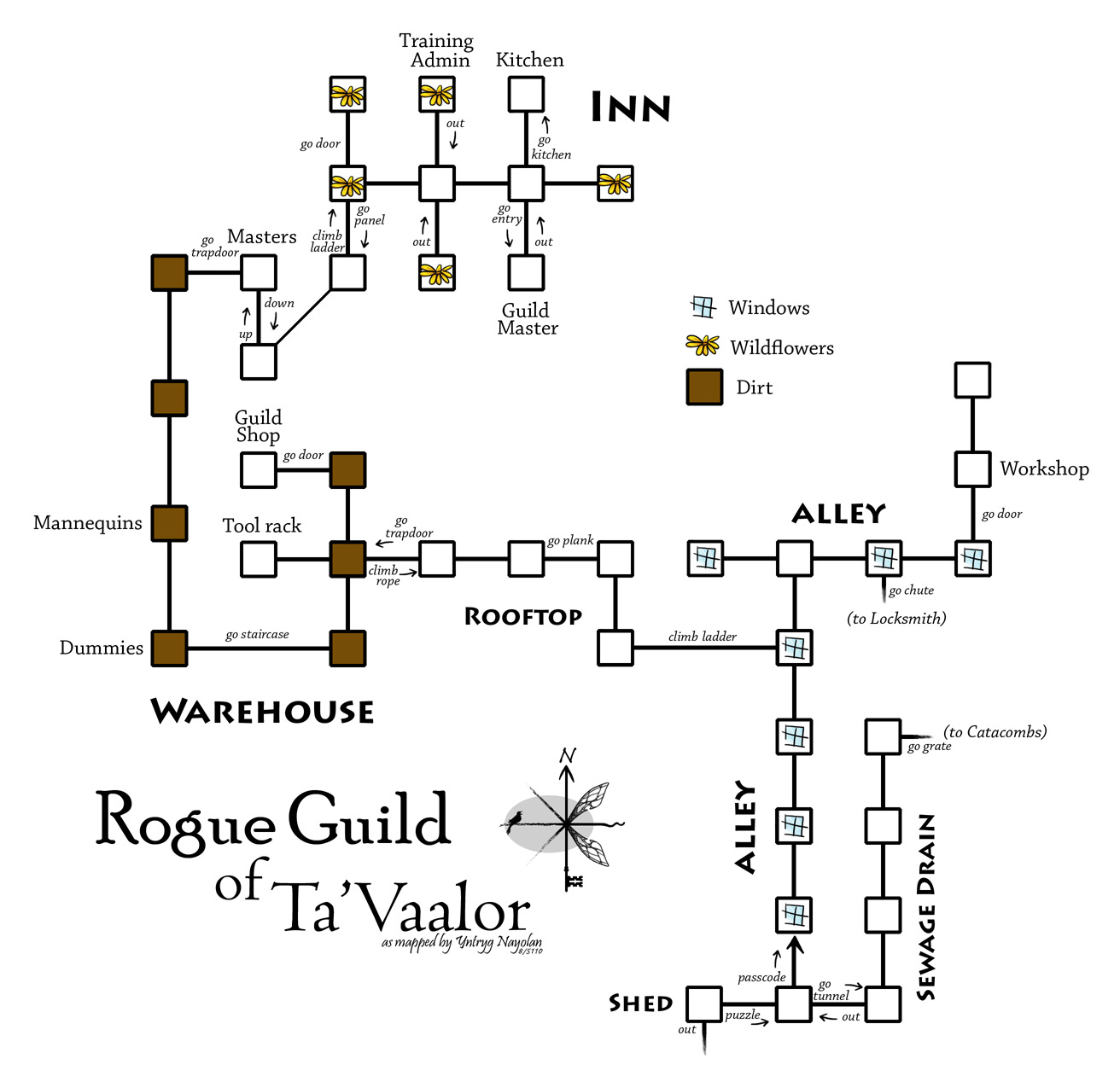 Map of en-vaalor-rogue-guild showing room [Shed]. Click on rooms to navigate or use the nearby rooms list below for accessible navigation.