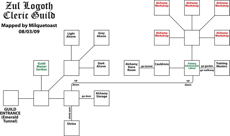 Map of en-zul-logoth-cleric-guild showing room [Cleric Guild, Vestibule]. Click on rooms to navigate or use the nearby rooms list below for accessible navigation.
