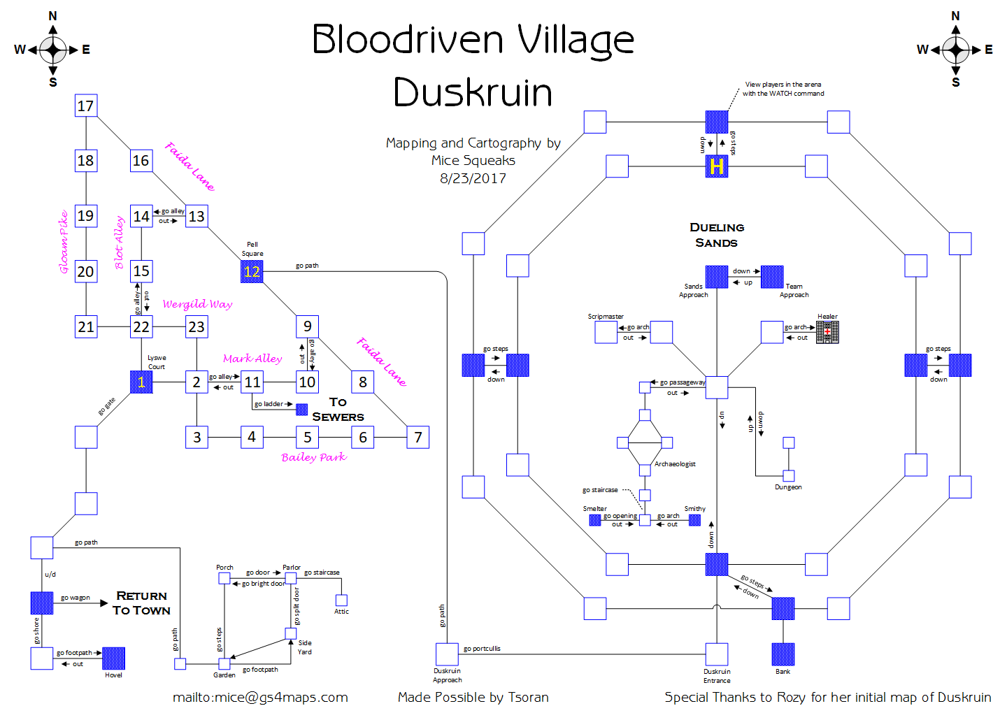 Map of fest-duskruin-1503606263 showing room [A Winding Path]. Click on rooms to navigate or use the nearby rooms list below for accessible navigation.