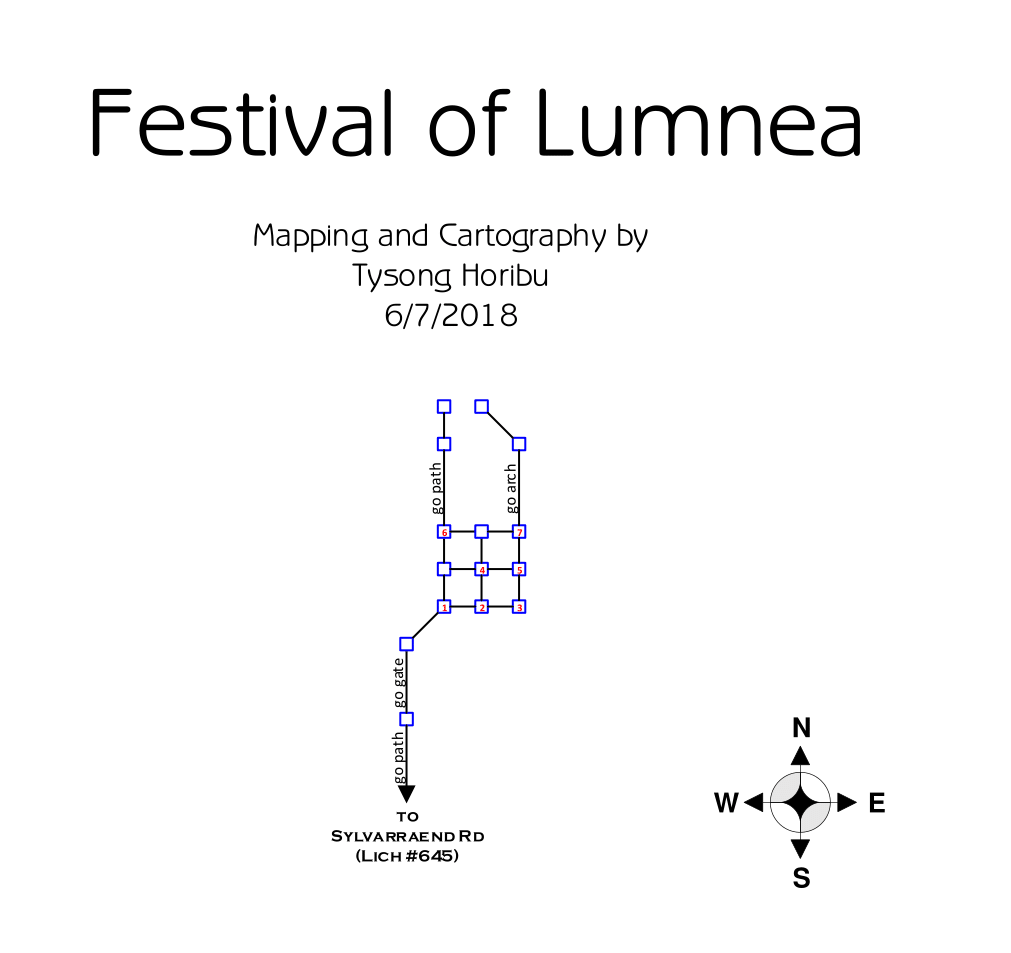 Map of fest-lumnea-2018 showing room [A Winding Path]. Click on rooms to navigate or use the nearby rooms list below for accessible navigation.