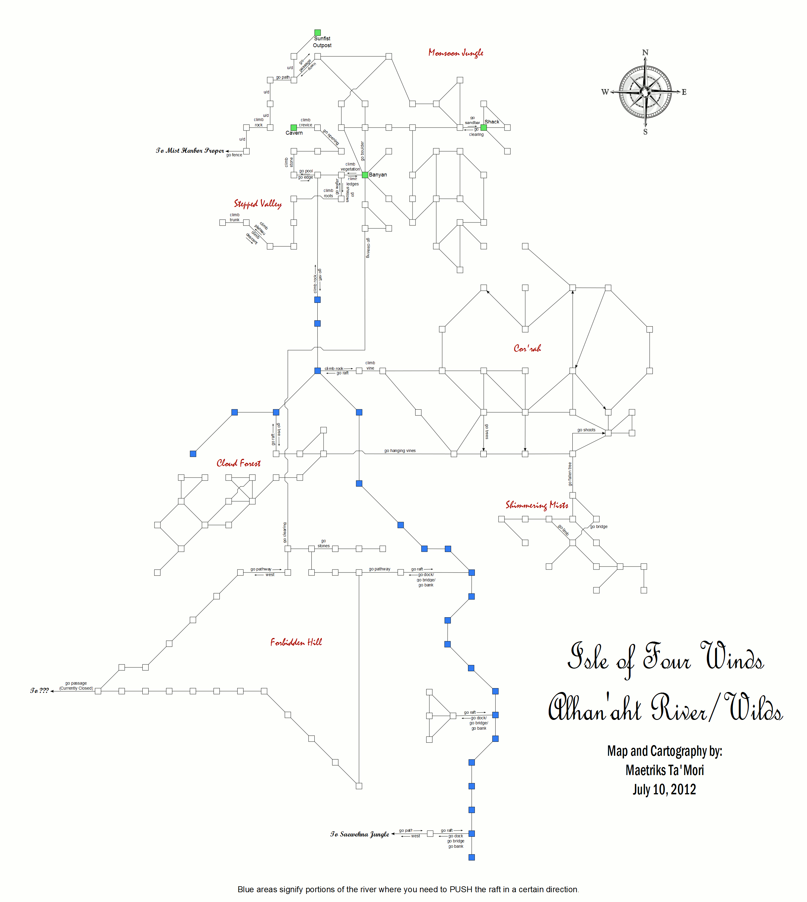 Map of ifw-wilds-1368242816 showing room [Monsoon Jungle, Hillside Path]. Click on rooms to navigate or use the nearby rooms list below for accessible navigation.