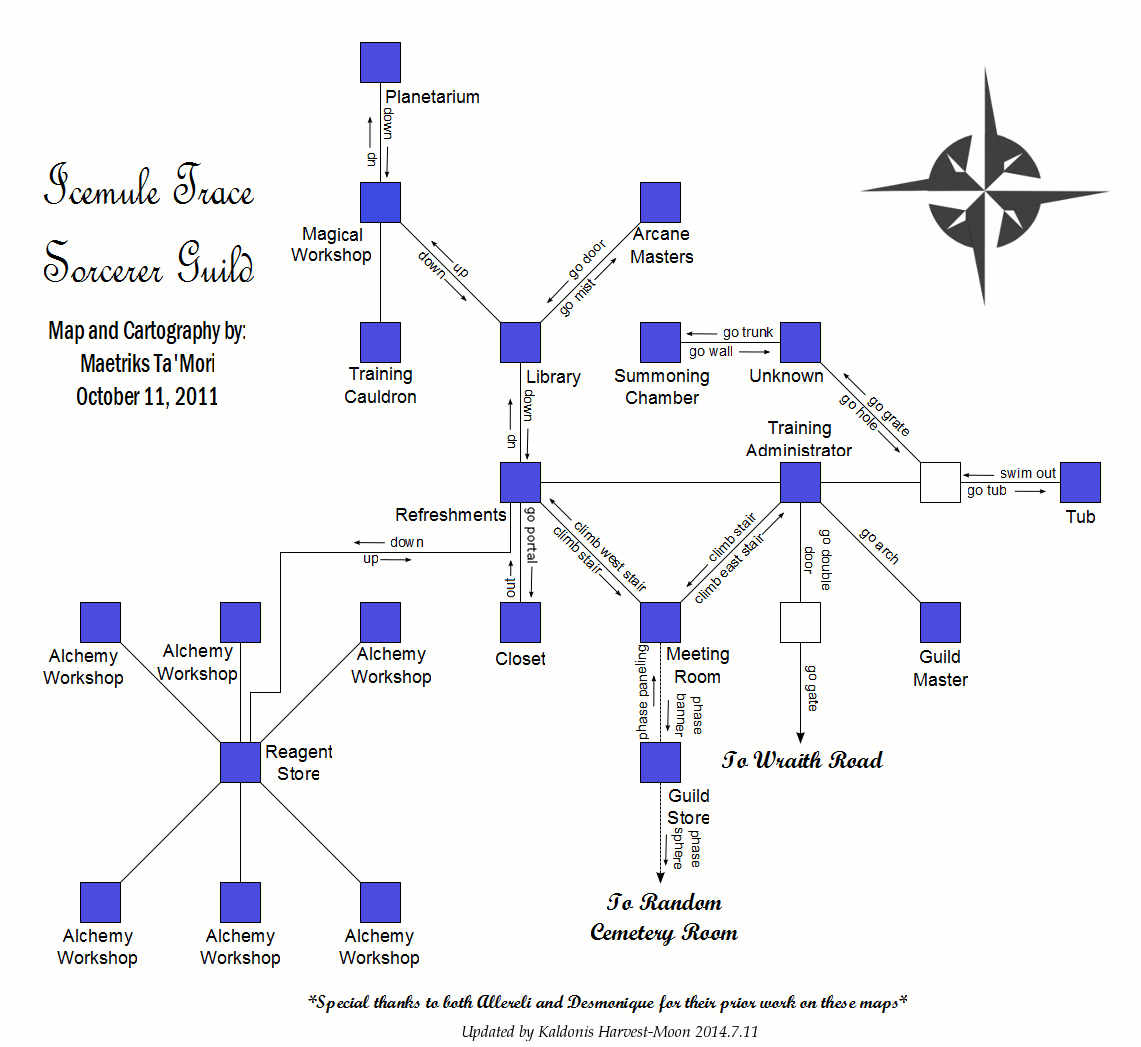 Map of imt-sorcerer guild-1405076623 showing room [Sorcerer Guild, Courtyard]. Click on rooms to navigate or use the nearby rooms list below for accessible navigation.