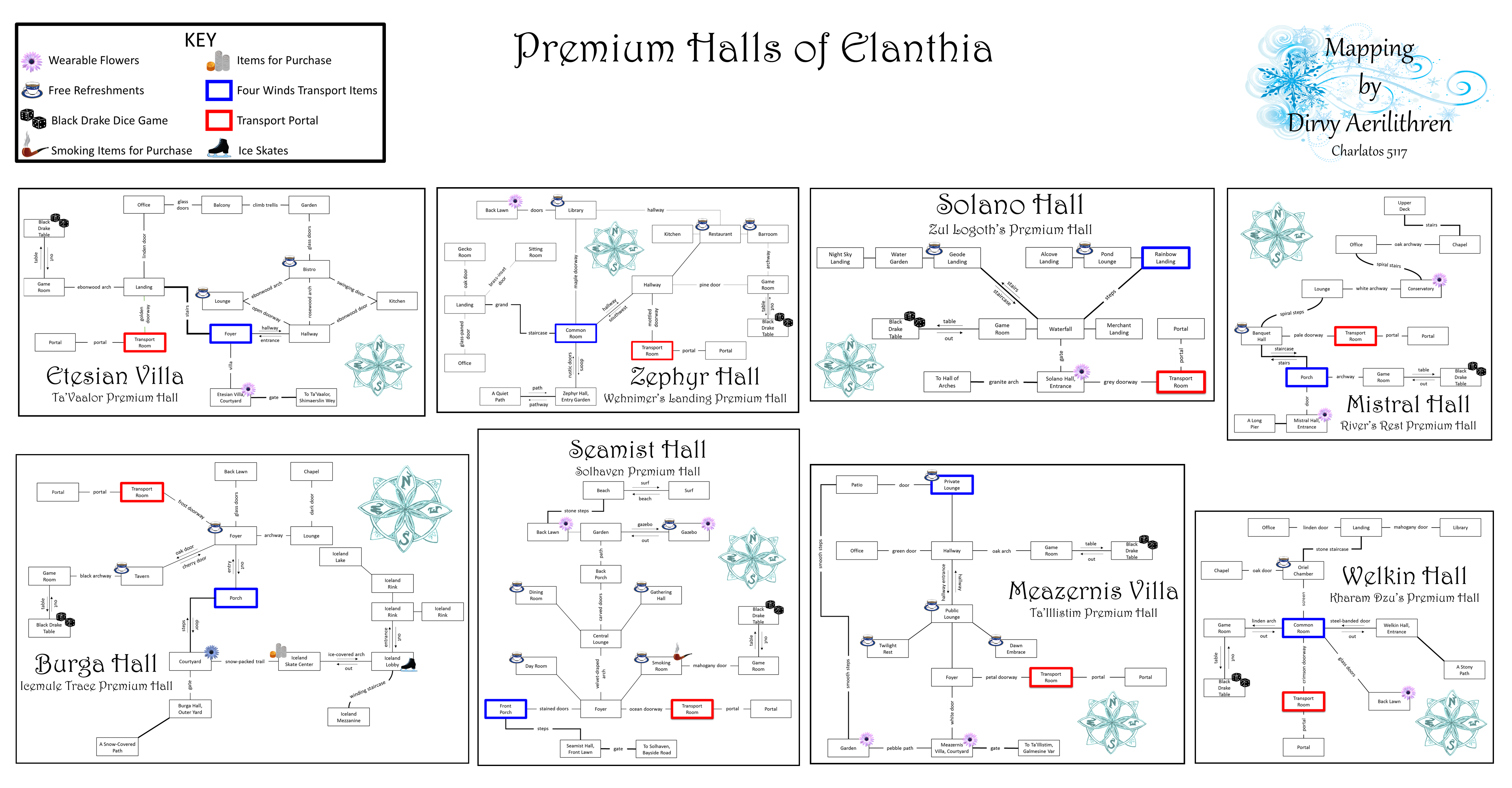 Map of premium halls-1489980086 showing room [Meazernis Villa, Courtyard]. Click on rooms to navigate or use the nearby rooms list below for accessible navigation.