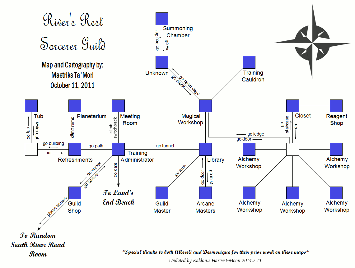 Map of rr-sorcerer guild-1405076623 showing room [Sorcerer Guild, The Green]. Click on rooms to navigate or use the nearby rooms list below for accessible navigation.