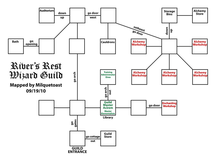 Map of rr-wizard guild showing room [Wizard Guild, Courtyard]. Click on rooms to navigate or use the nearby rooms list below for accessible navigation.