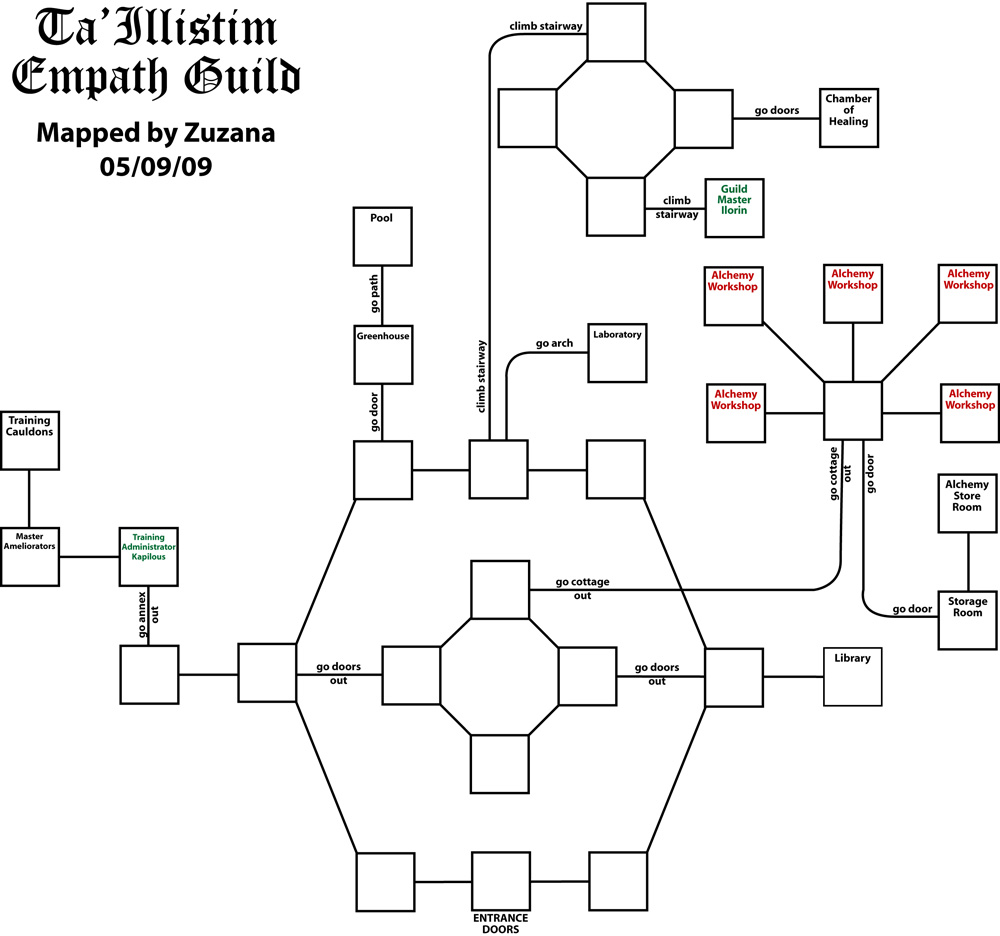Map of ti-empaths guild-1638321977 showing room [Empath Guild, Foyer]. Click on rooms to navigate or use the nearby rooms list below for accessible navigation.
