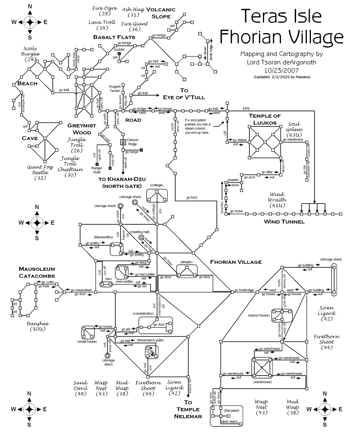 Map of ti-wilds-1643860469 showing room [Kharam-Dzu, Outside the Gate]. Click on rooms to navigate or use the nearby rooms list below for accessible navigation.