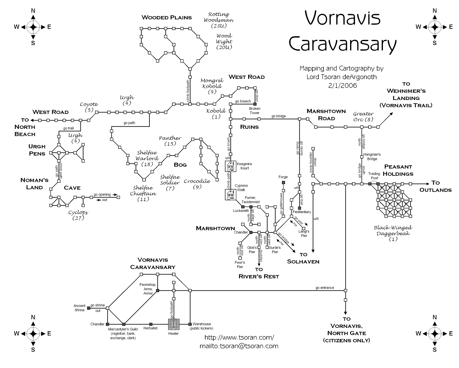 Map of vo-caravansary-1264234799 showing room [Marshtown, Shoreline]. Click on rooms to navigate or use the nearby rooms list below for accessible navigation.