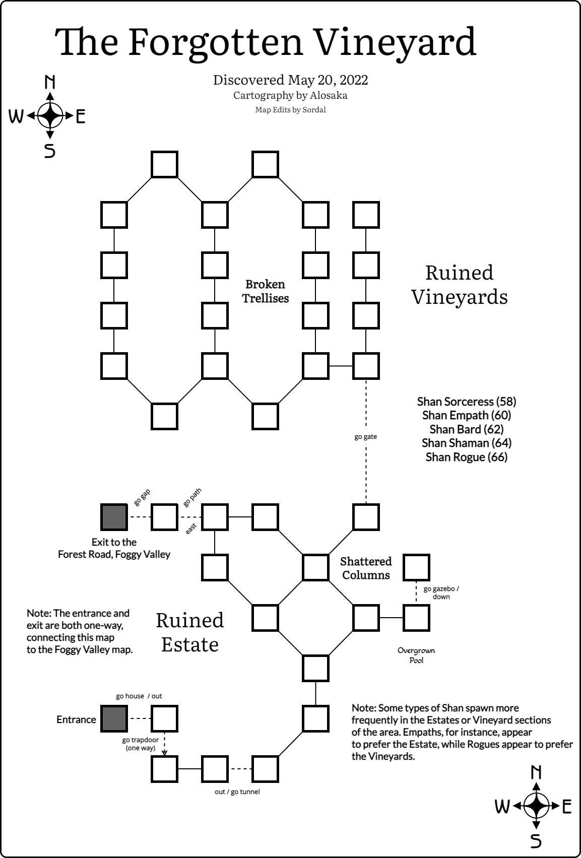Map of vo-forgotten vineyard-1653511567 showing room [Abandoned Manor, Remains]. Click on rooms to navigate or use the nearby rooms list below for accessible navigation.