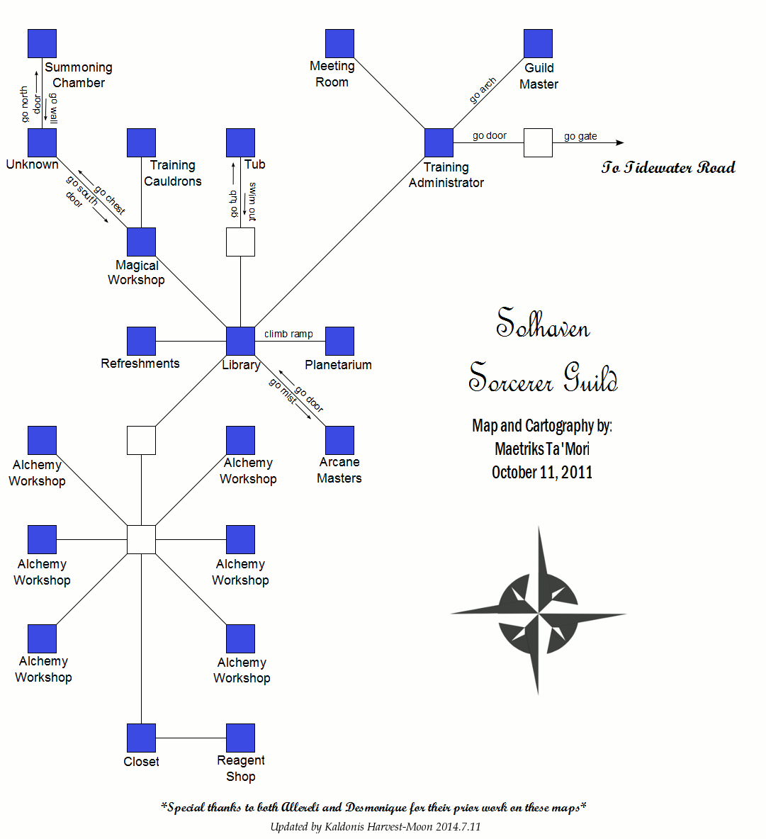 Map of vo-sorcerer guild-1405076623 showing room [Sorcerer Guild, Courtyard]. Click on rooms to navigate or use the nearby rooms list below for accessible navigation.