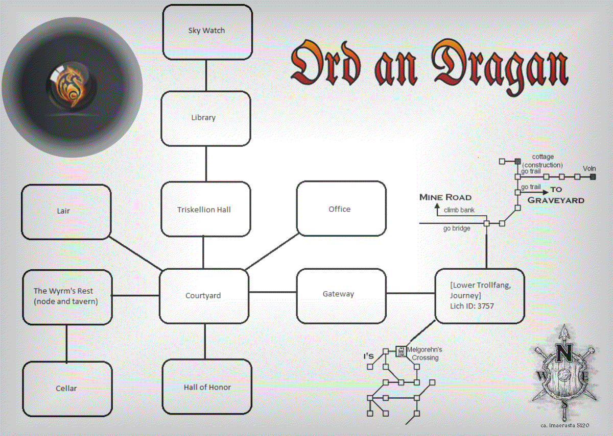 Map of wl-Ord An Dragan.Map-5120-0901 showing room [Baile Dragan, Gateway]. Click on rooms to navigate or use the nearby rooms list below for accessible navigation.