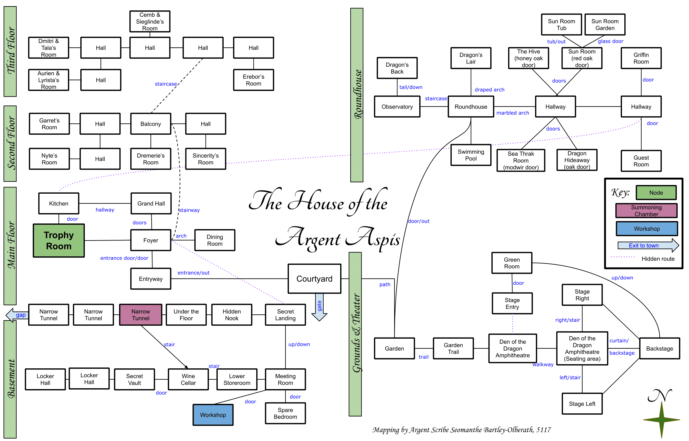 Map of wl-argent aspis-1680542112 showing room [House Aspis, Courtyard]. Click on rooms to navigate or use the nearby rooms list below for accessible navigation.