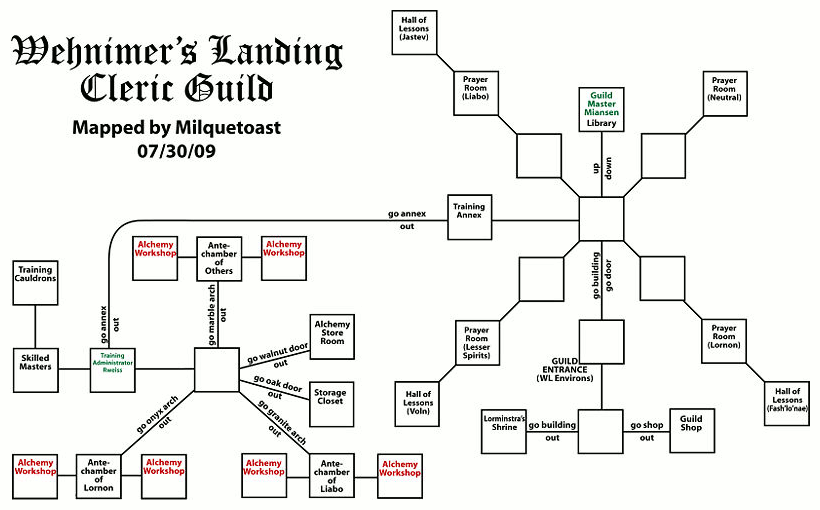 Map of wl-cleric guild-1275417297 showing room [Cleric Guild, Courtyard]. Click on rooms to navigate or use the nearby rooms list below for accessible navigation.