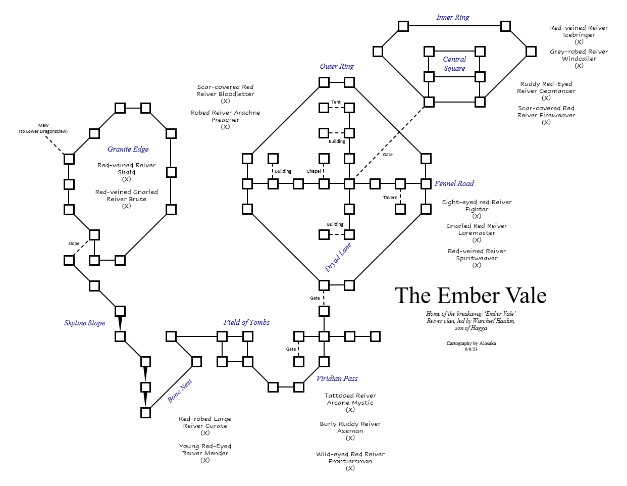 Map of wl-ember-vale showing room [Luinne Bheinn, Granite Edge]. Click on rooms to navigate or use the nearby rooms list below for accessible navigation.
